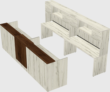 Shared u-shaped reception desks