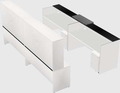 Shared u-shaped reception desks