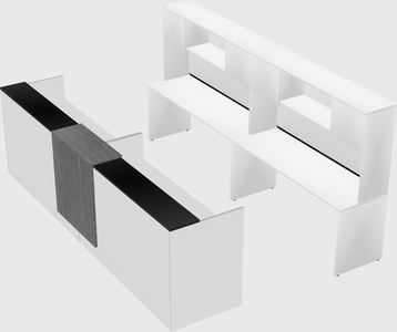 Shared u-shaped reception desks