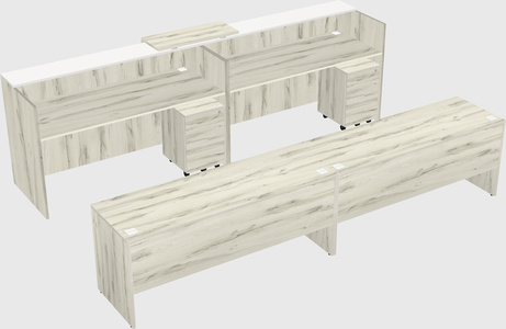Shared u-shaped reception desks