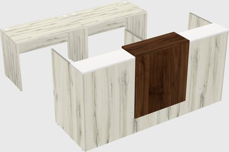 Shared u-shaped reception desks