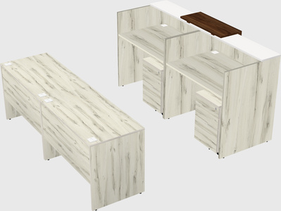 Shared u-shaped reception desks
