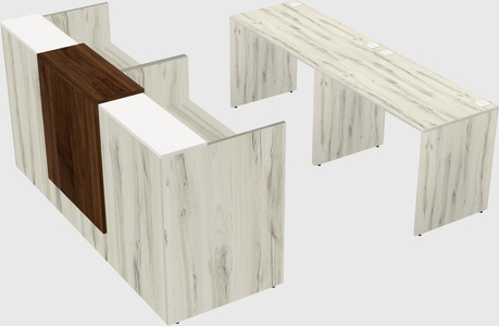 Shared u-shaped reception desks