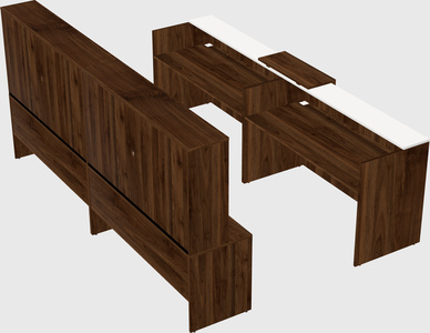 Shared u-shaped reception desks
