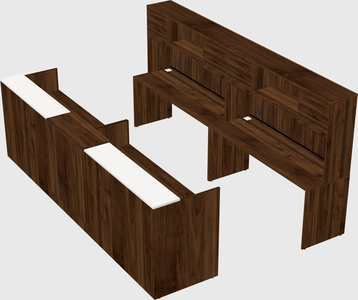 Shared u-shaped reception desks