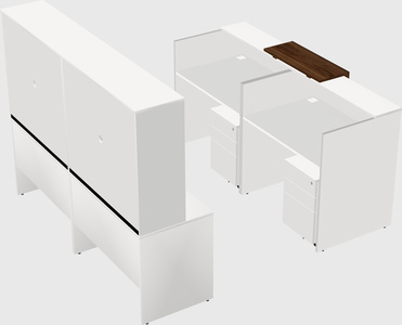Shared u-shaped reception desks