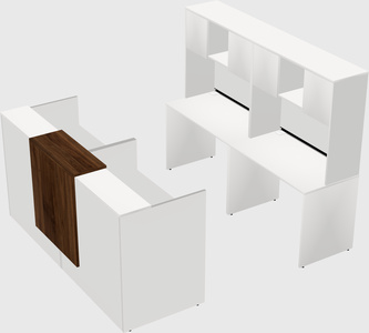 Shared u-shaped reception desks