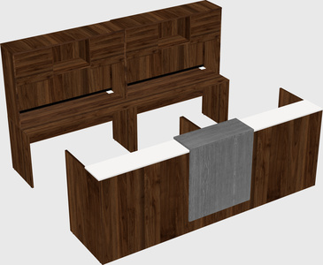 Shared u-shaped reception desks