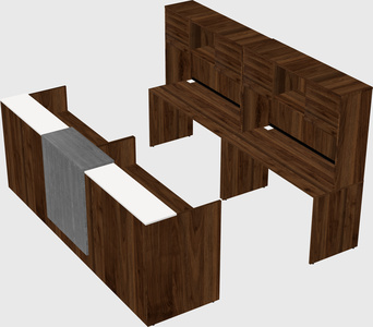 Shared u-shaped reception desks