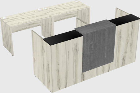 Shared u-shaped reception desks