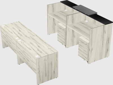 Shared u-shaped reception desks
