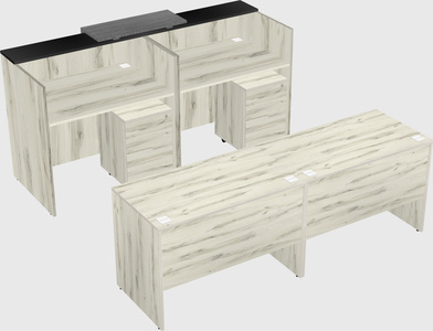 Shared u-shaped reception desks