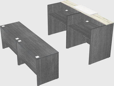 Shared u-shaped reception desks