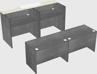 Shared u-shaped reception desks