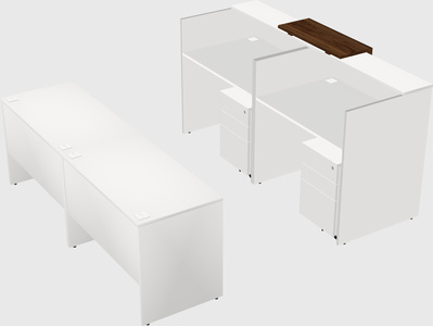 Shared u-shaped reception desks