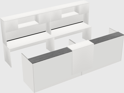 Shared u-shaped reception desks