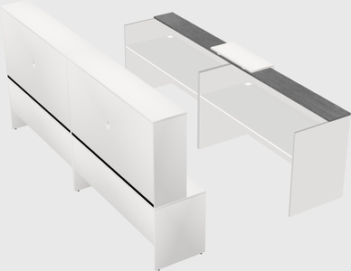 Shared u-shaped reception desks
