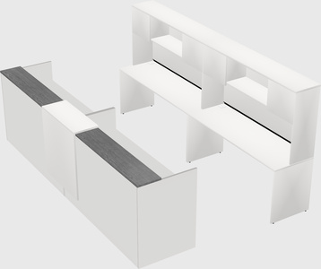 Shared u-shaped reception desks