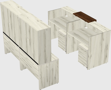 Shared u-shaped reception desks