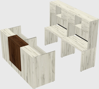 Shared u-shaped reception desks