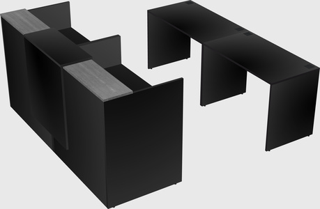 Shared u-shaped reception desks