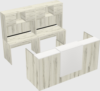 Shared u-shaped reception desks