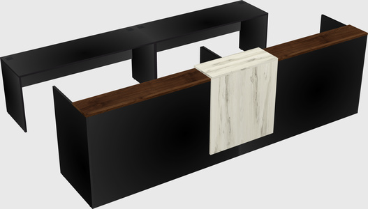 Shared u-shaped reception desks
