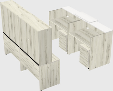 Shared u-shaped reception desks