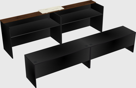 Shared u-shaped reception desks