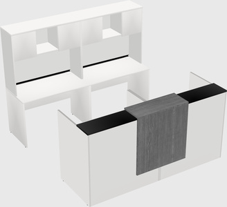 Shared u-shaped reception desks