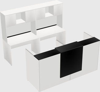 Shared u-shaped reception desks