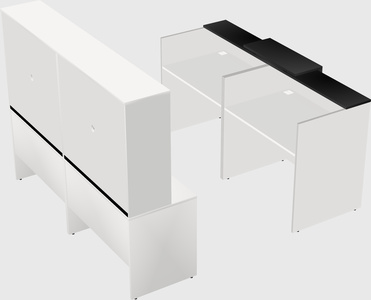 Shared u-shaped reception desks