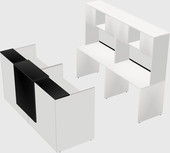 Shared u-shaped reception desks
