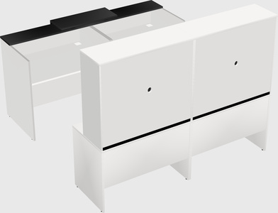Shared u-shaped reception desks