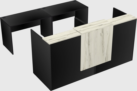 Shared u-shaped reception desks