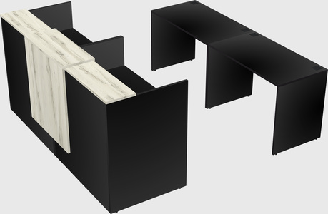 Shared u-shaped reception desks