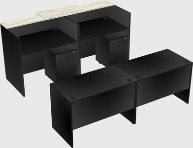 Shared u-shaped reception desks