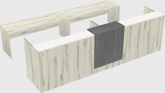 Shared u-shaped reception desks