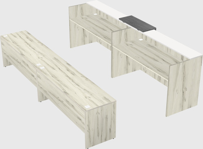 Shared u-shaped reception desks