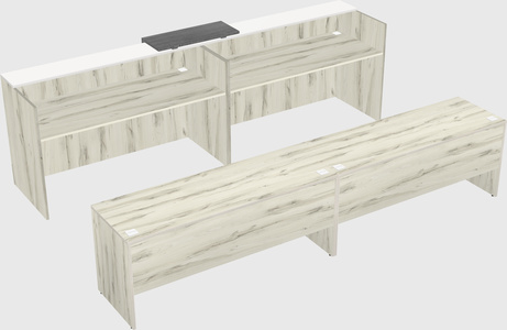 Shared u-shaped reception desks