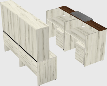 Shared u-shaped reception desks