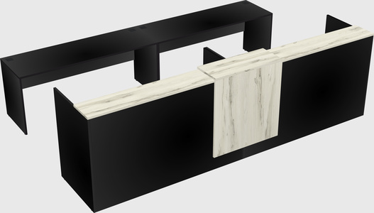 Shared u-shaped reception desks