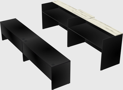 Shared u-shaped reception desks