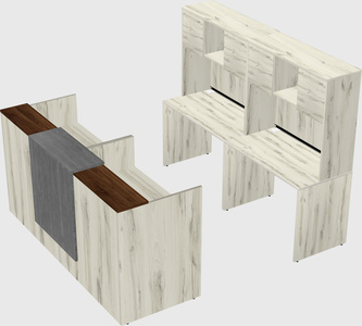 Shared u-shaped reception desks