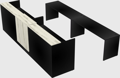 Shared u-shaped reception desks