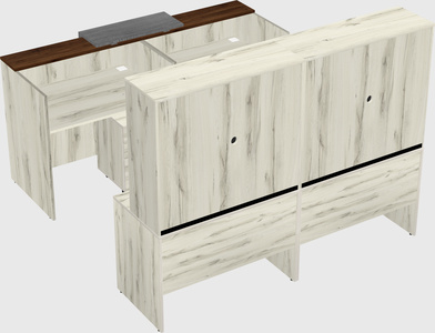 Shared u-shaped reception desks