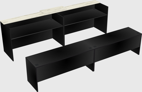 Shared u-shaped reception desks