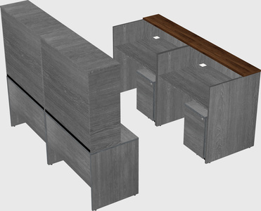 Shared u-shaped reception desks