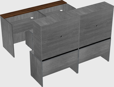 Shared u-shaped reception desks