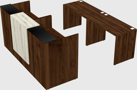 Shared u-shaped reception desks